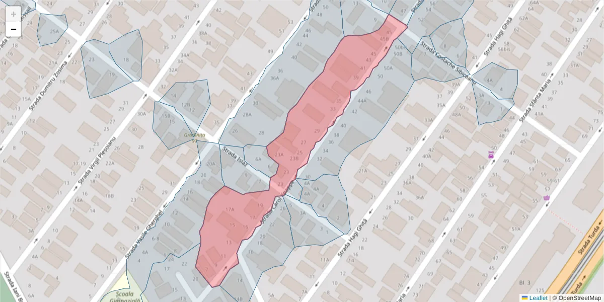 Hartă a codului poștal  și a codurilor poștale învecinate
