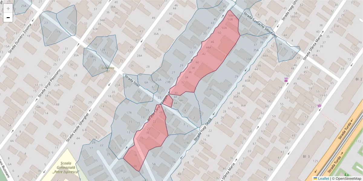 Hartă a codului poștal  și a codurilor poștale învecinate