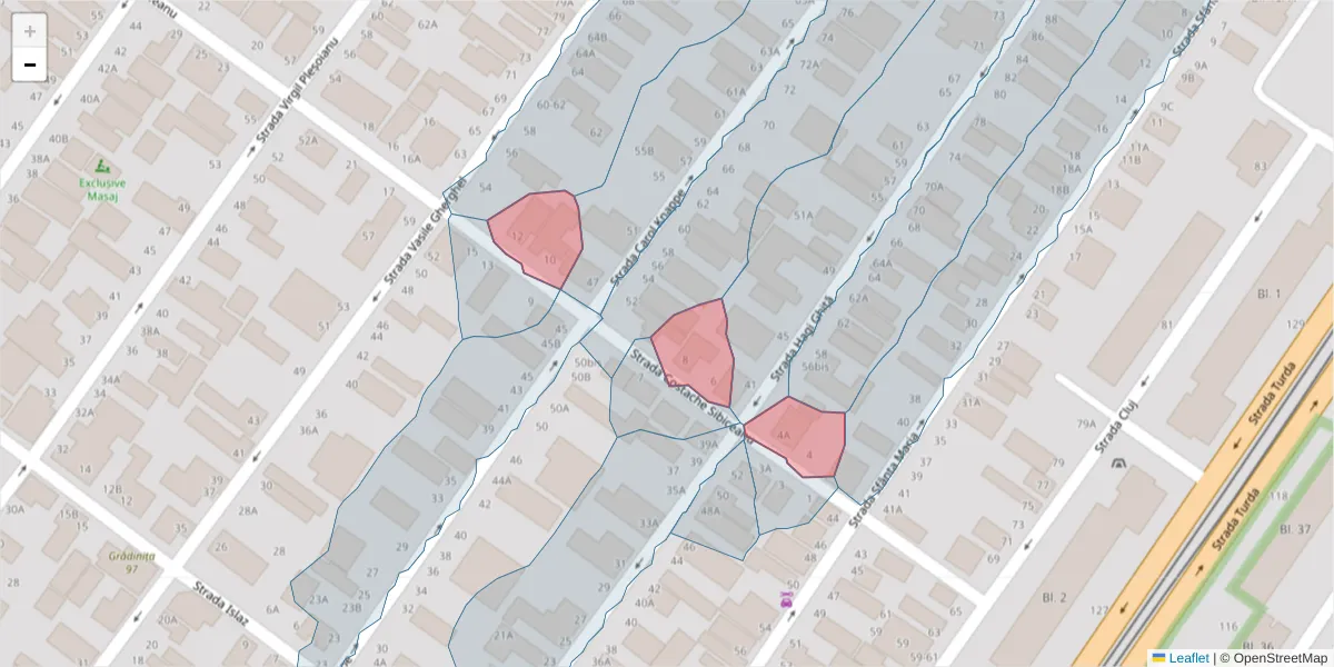 Hartă a codului poștal  și a codurilor poștale învecinate