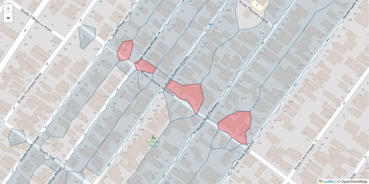 Hartă a codului poștal  și a codurilor poștale învecinate