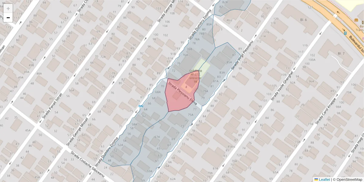 Hartă a codului poștal  și a codurilor poștale învecinate
