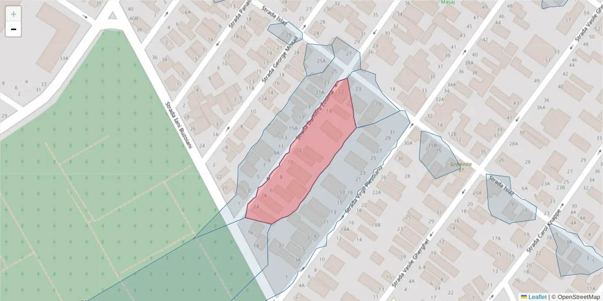 Hartă a codului poștal  și a codurilor poștale învecinate