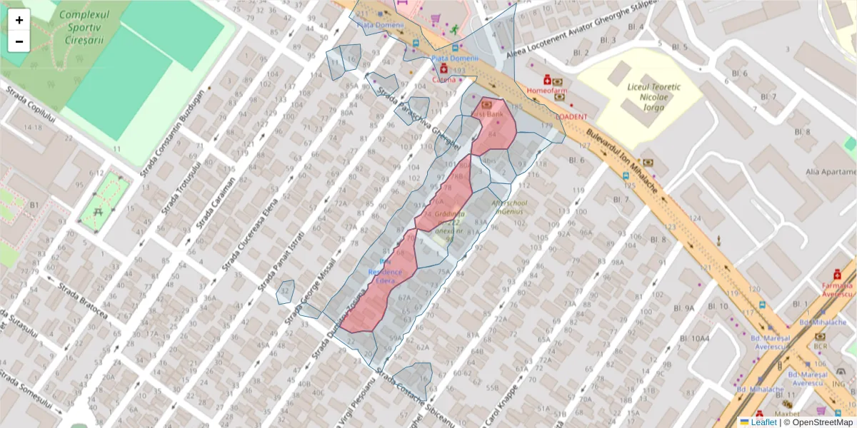 Hartă a codului poștal  și a codurilor poștale învecinate