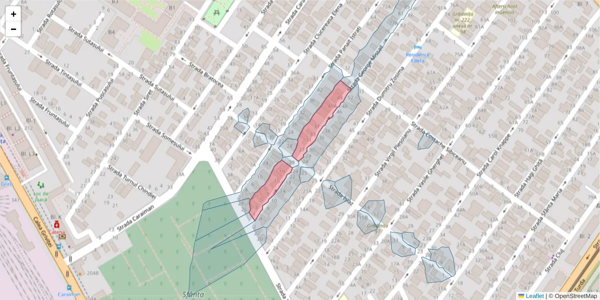 Hartă a codului poștal  și a codurilor poștale învecinate