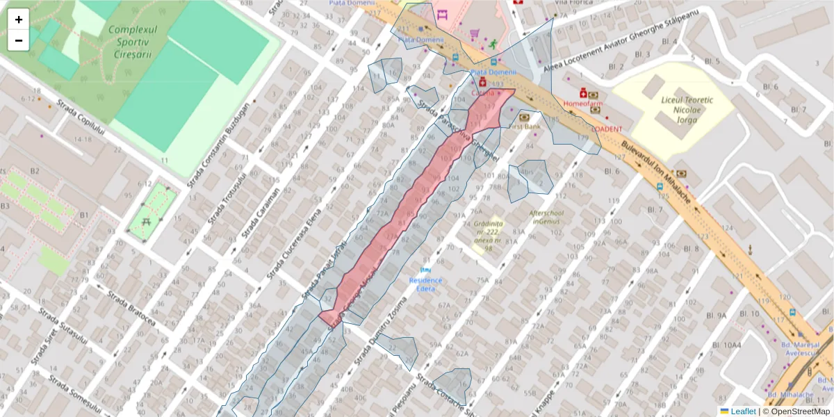 Hartă a codului poștal  și a codurilor poștale învecinate