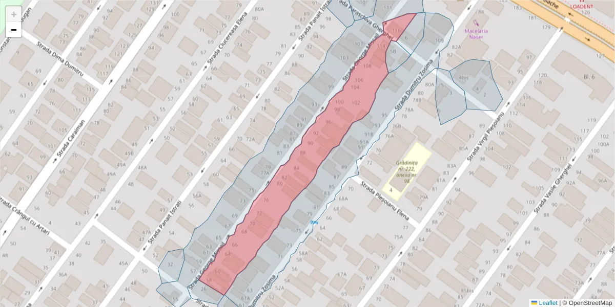Hartă a codului poștal  și a codurilor poștale învecinate