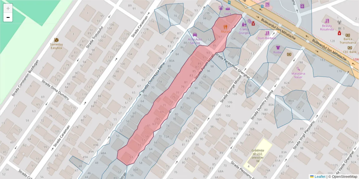 Hartă a codului poștal  și a codurilor poștale învecinate