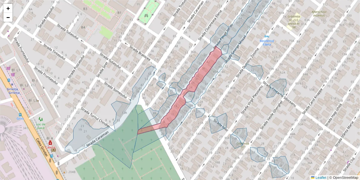 Hartă a codului poștal  și a codurilor poștale învecinate