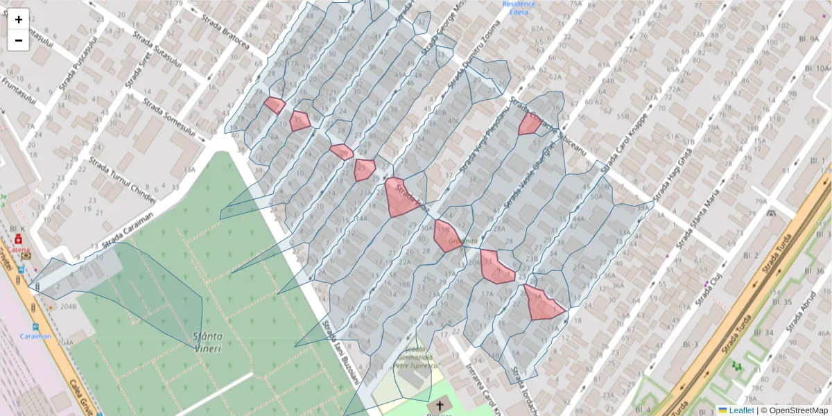 Hartă a codului poștal  și a codurilor poștale învecinate