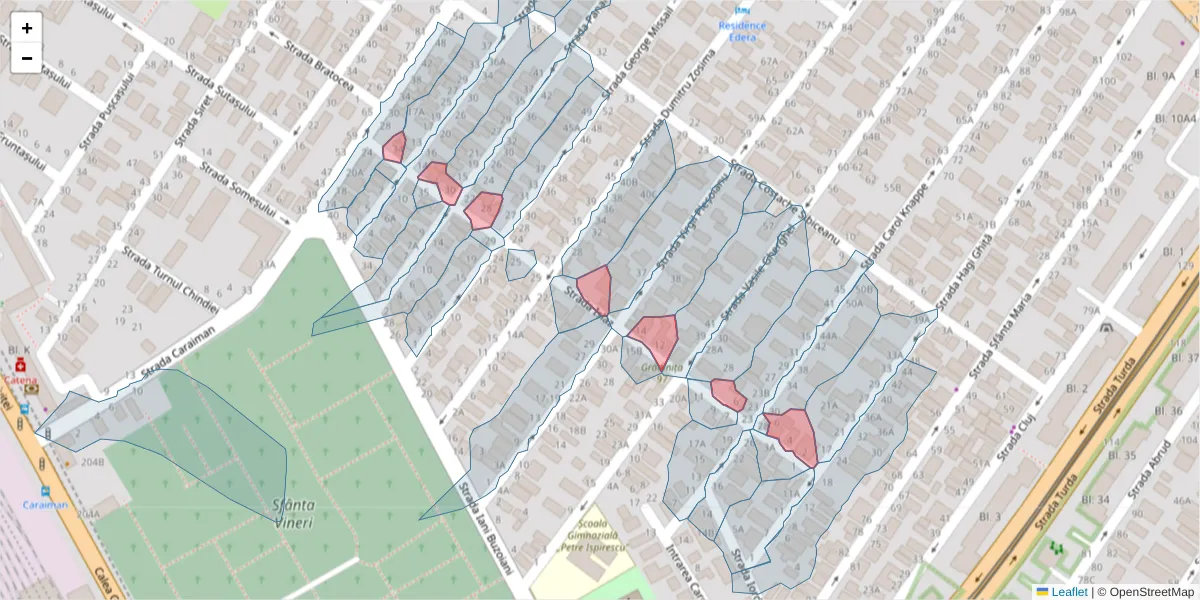 Hartă a codului poștal  și a codurilor poștale învecinate