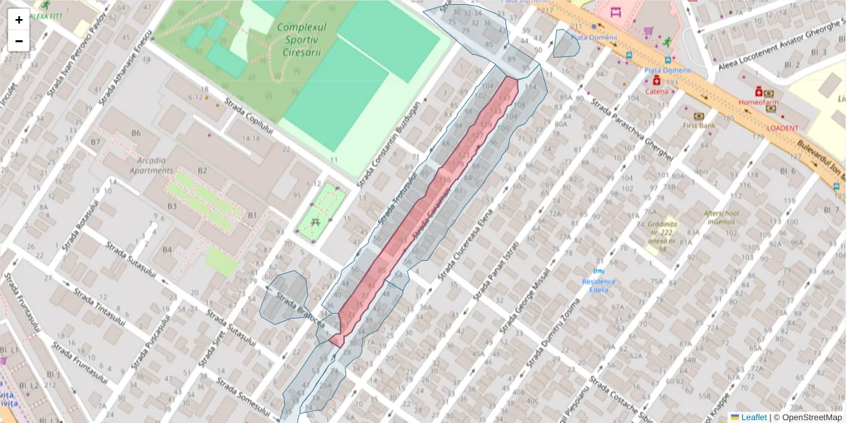 Hartă a codului poștal  și a codurilor poștale învecinate