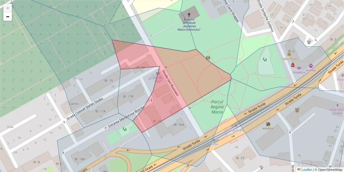 Hartă a codului poștal  și a codurilor poștale învecinate