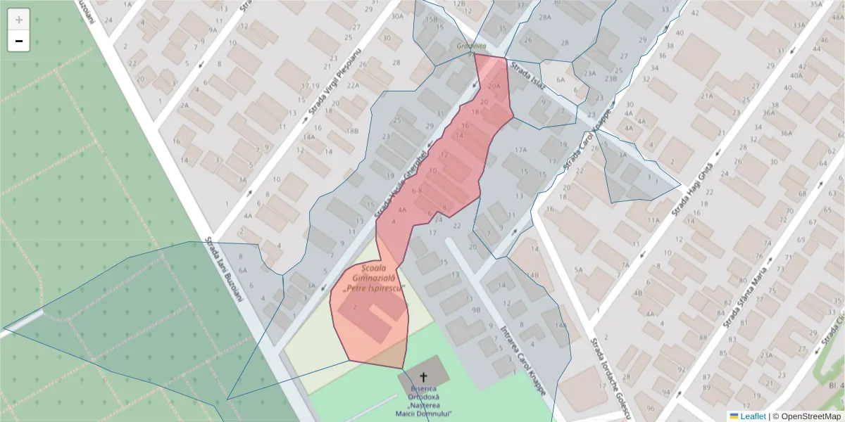 Hartă a codului poștal  și a codurilor poștale învecinate