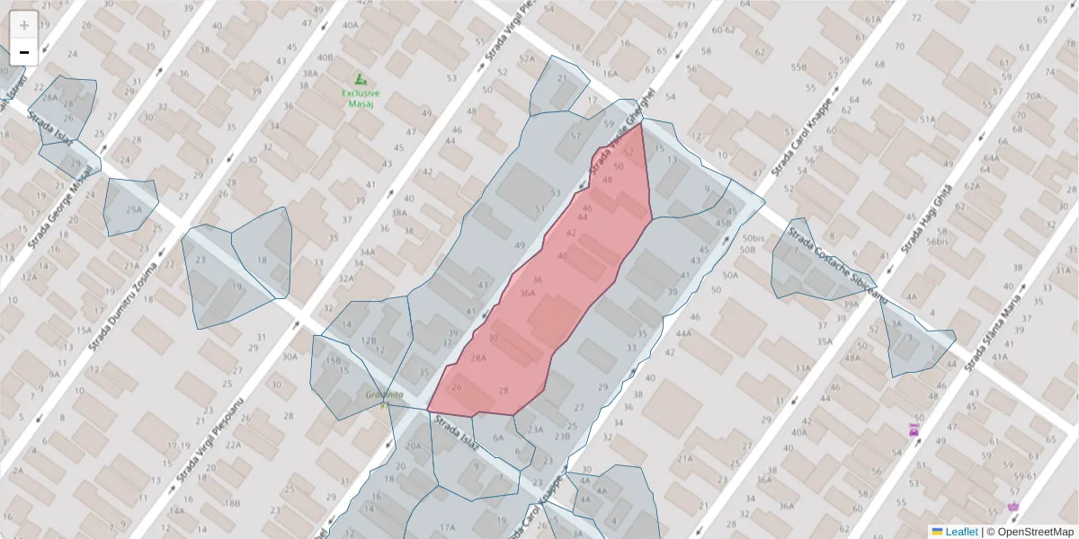 Hartă a codului poștal  și a codurilor poștale învecinate