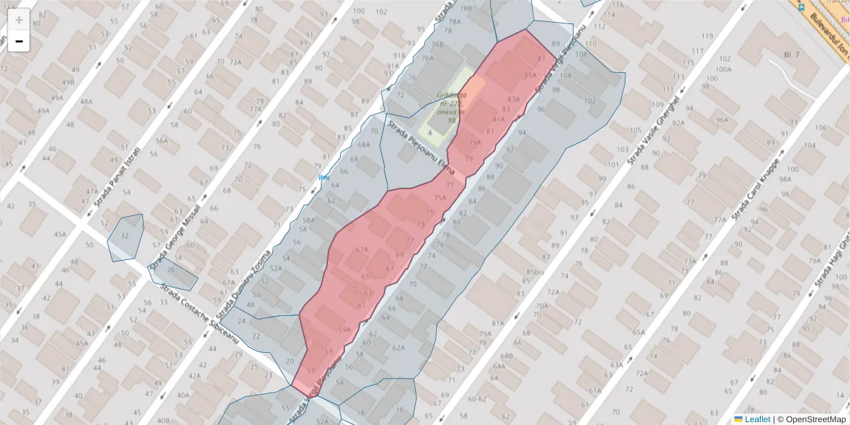 Hartă a codului poștal  și a codurilor poștale învecinate