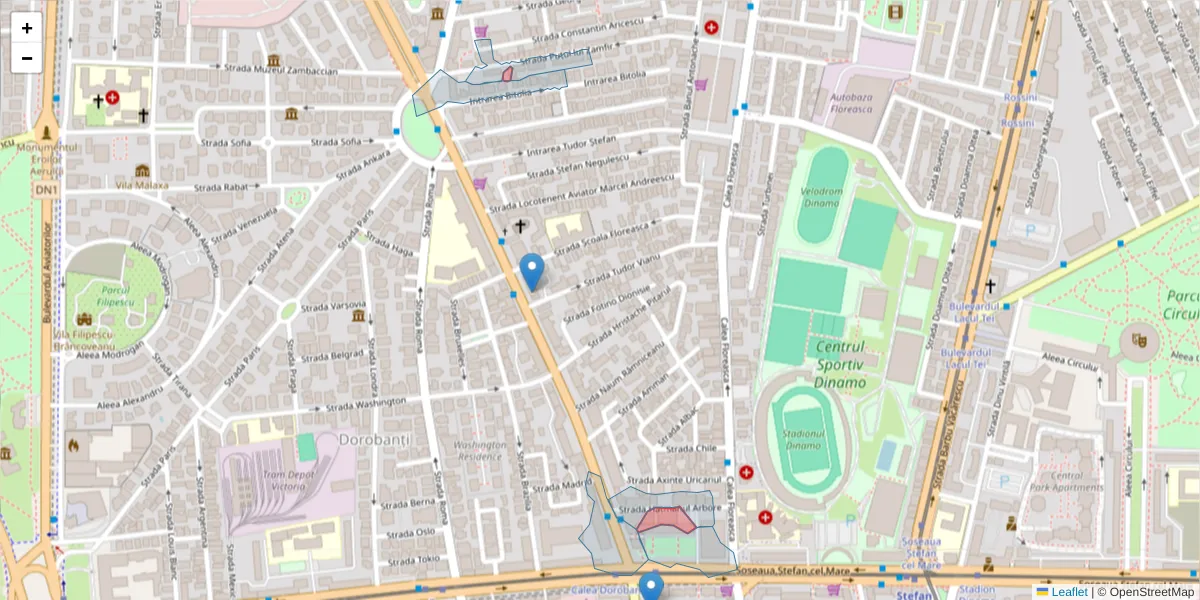 Hartă a codului poștal  și a codurilor poștale învecinate