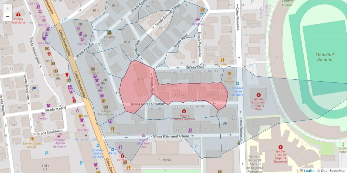 Hartă a codului poștal  și a codurilor poștale învecinate