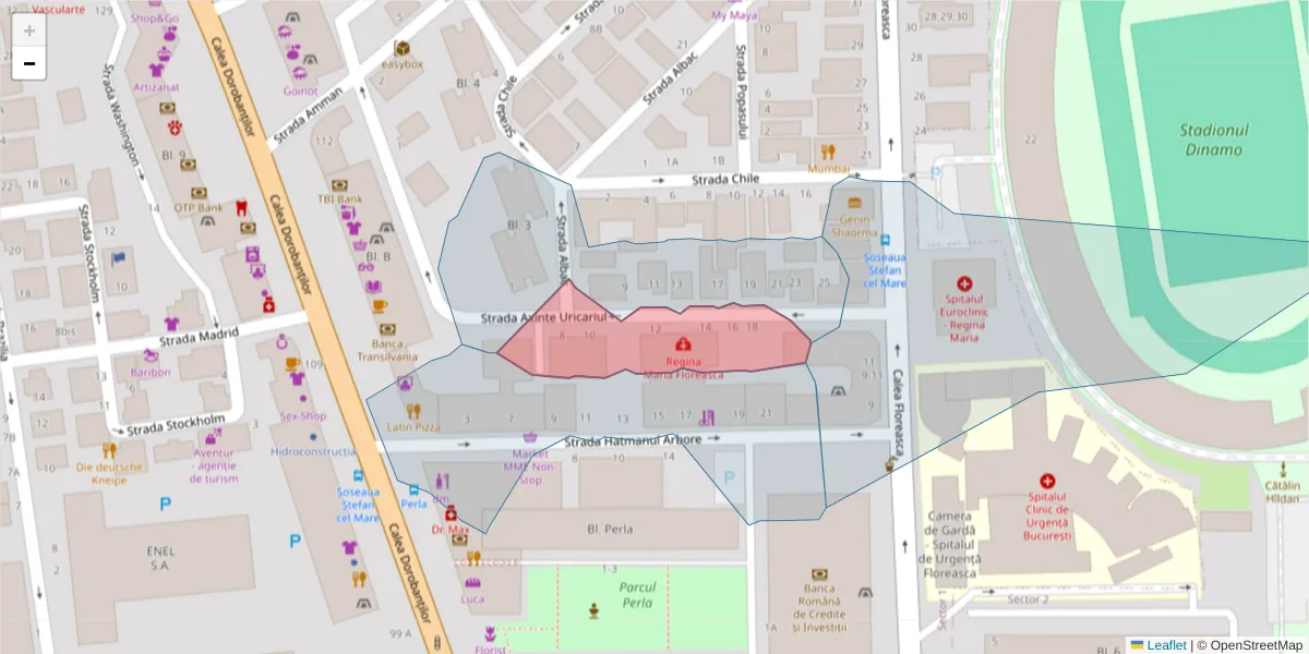 Hartă a codului poștal  și a codurilor poștale învecinate