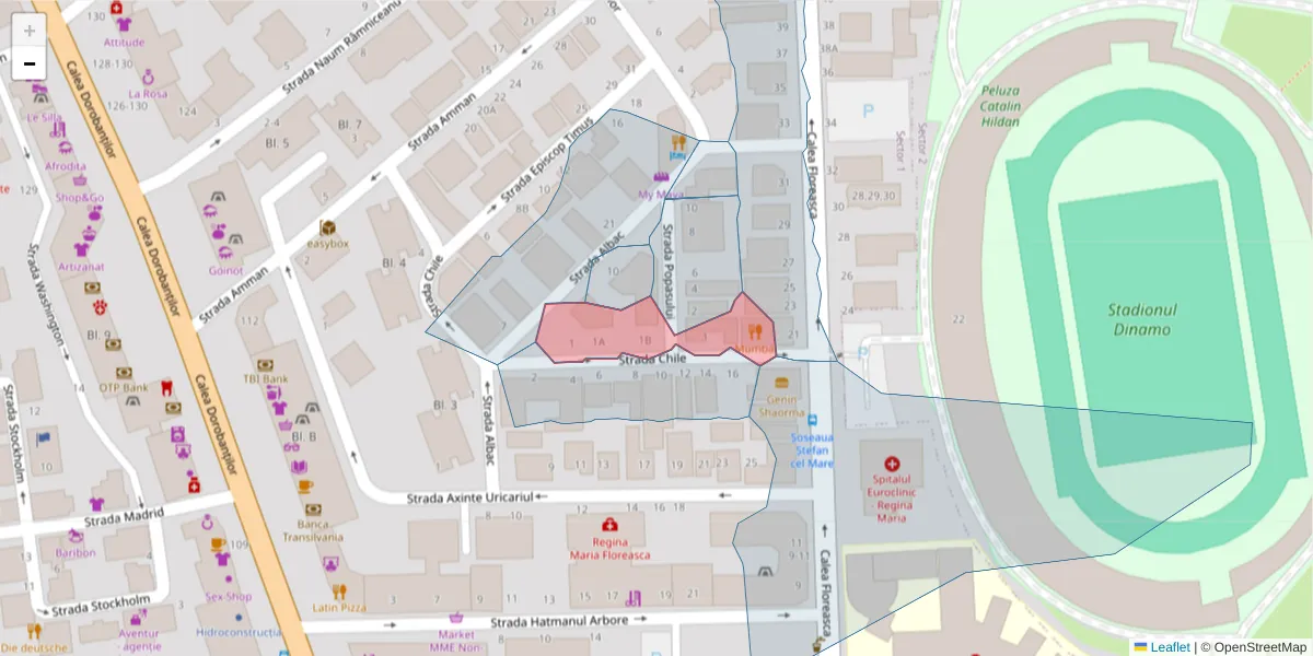 Hartă a codului poștal  și a codurilor poștale învecinate