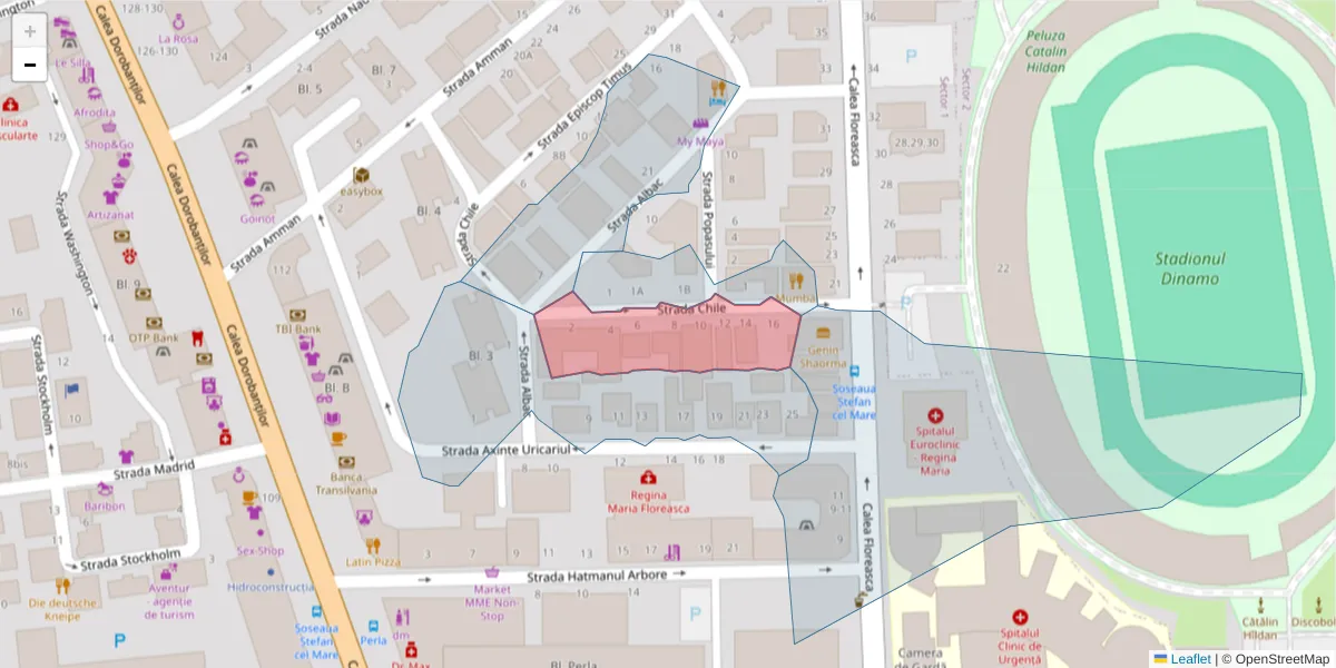 Hartă a codului poștal  și a codurilor poștale învecinate