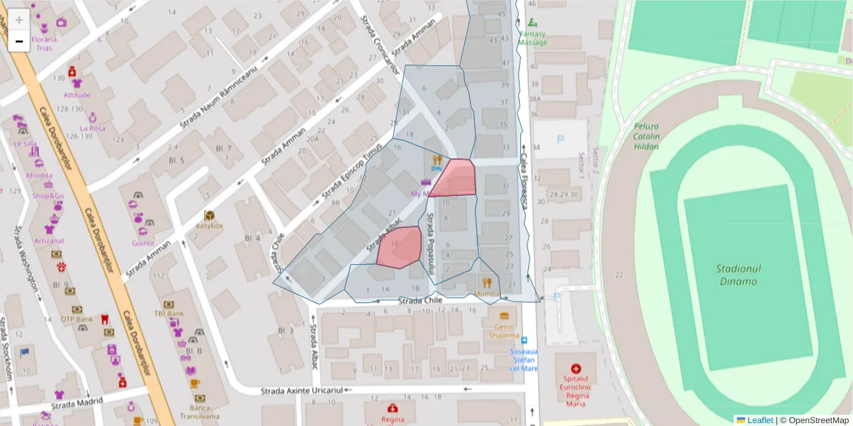 Hartă a codului poștal  și a codurilor poștale învecinate