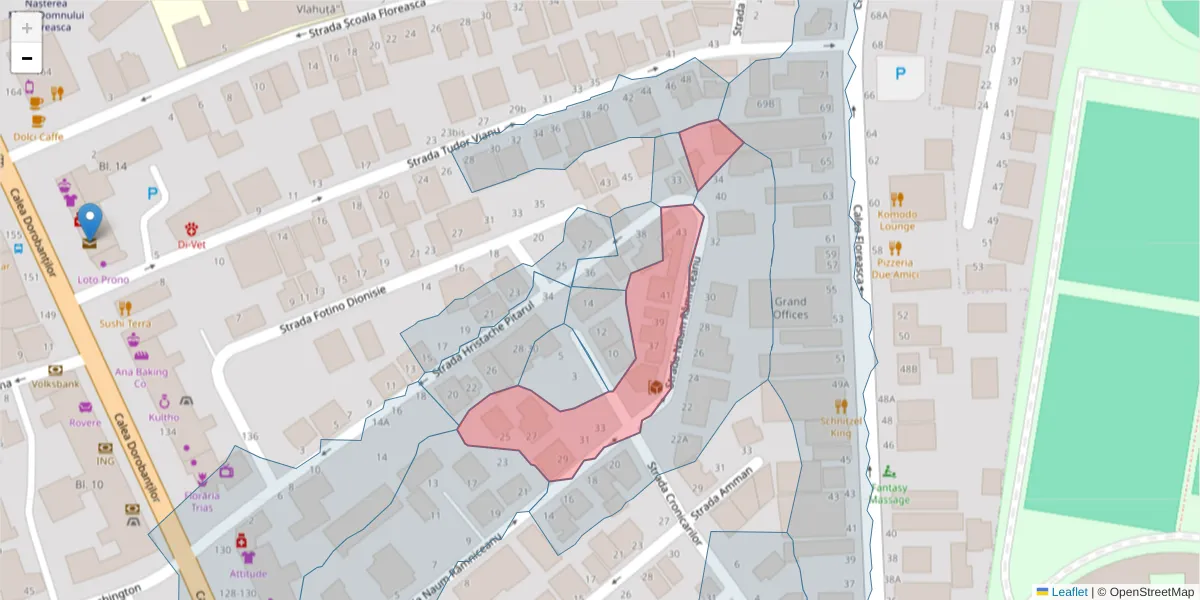 Hartă a codului poștal  și a codurilor poștale învecinate