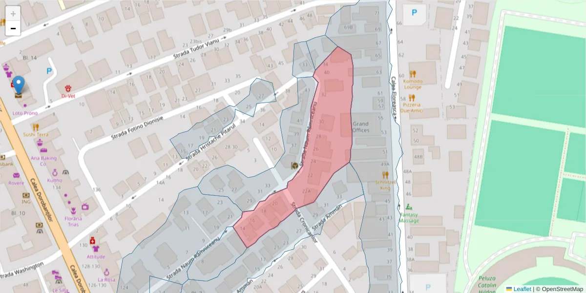 Hartă a codului poștal  și a codurilor poștale învecinate