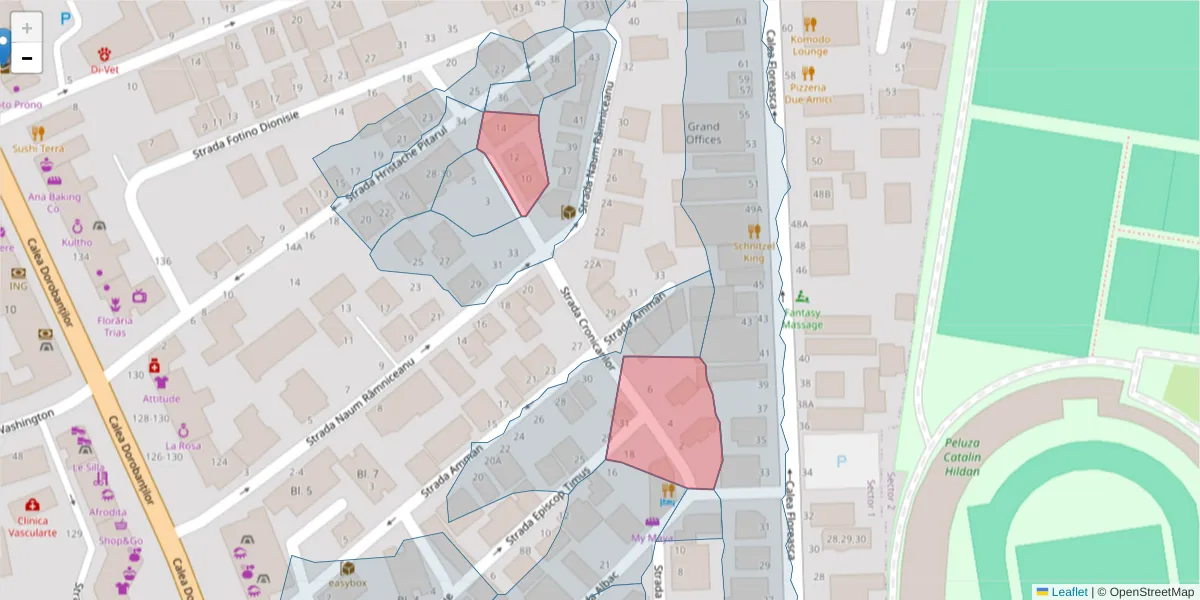 Hartă a codului poștal  și a codurilor poștale învecinate