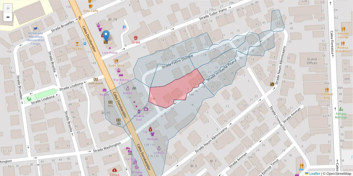 Hartă a codului poștal  și a codurilor poștale învecinate