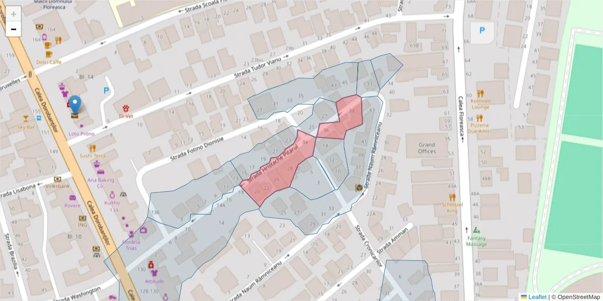 Hartă a codului poștal  și a codurilor poștale învecinate