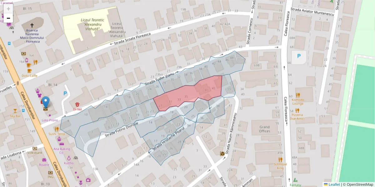 Hartă a codului poștal  și a codurilor poștale învecinate