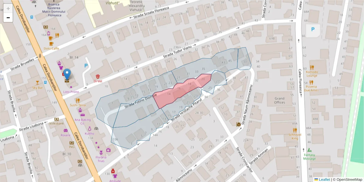 Hartă a codului poștal  și a codurilor poștale învecinate