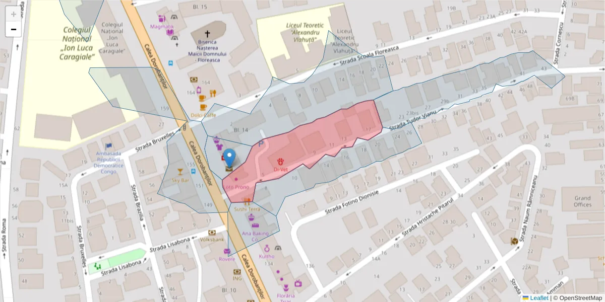 Hartă a codului poștal  și a codurilor poștale învecinate