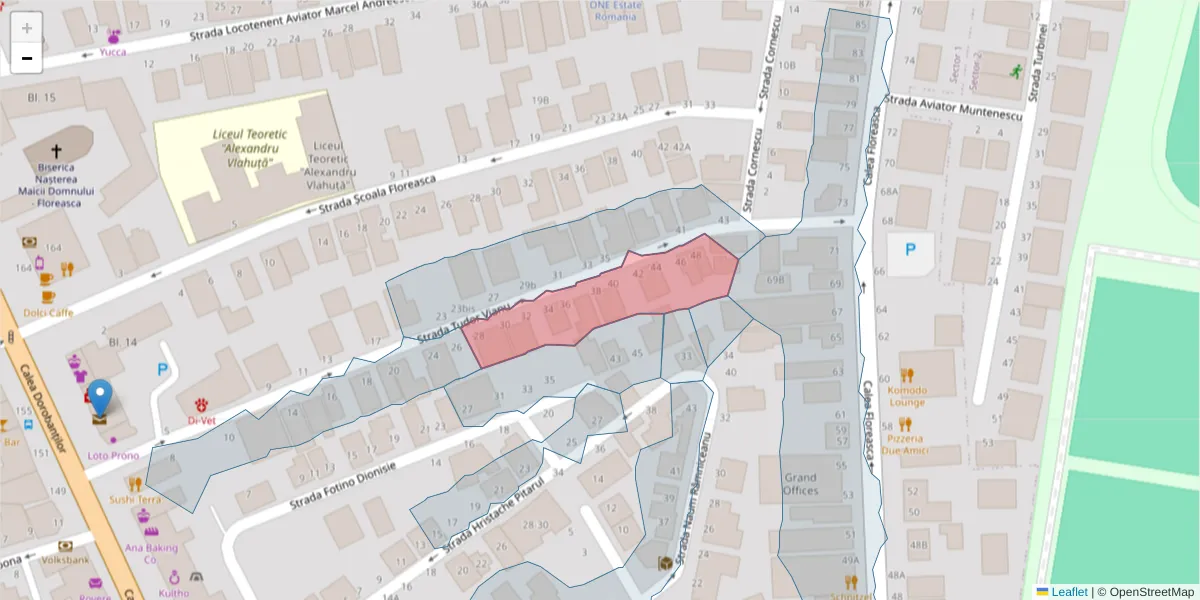 Hartă a codului poștal  și a codurilor poștale învecinate