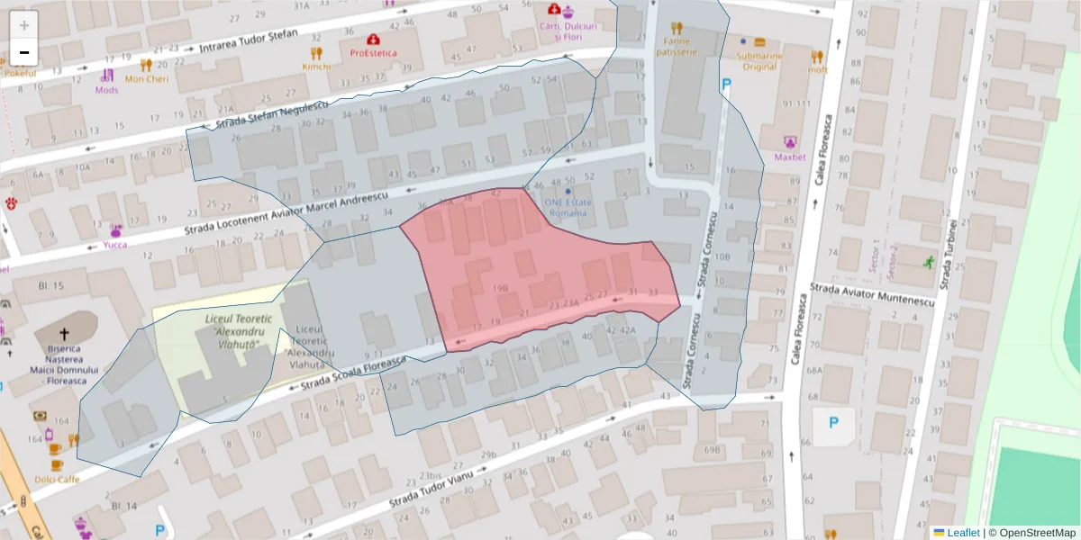 Hartă a codului poștal  și a codurilor poștale învecinate