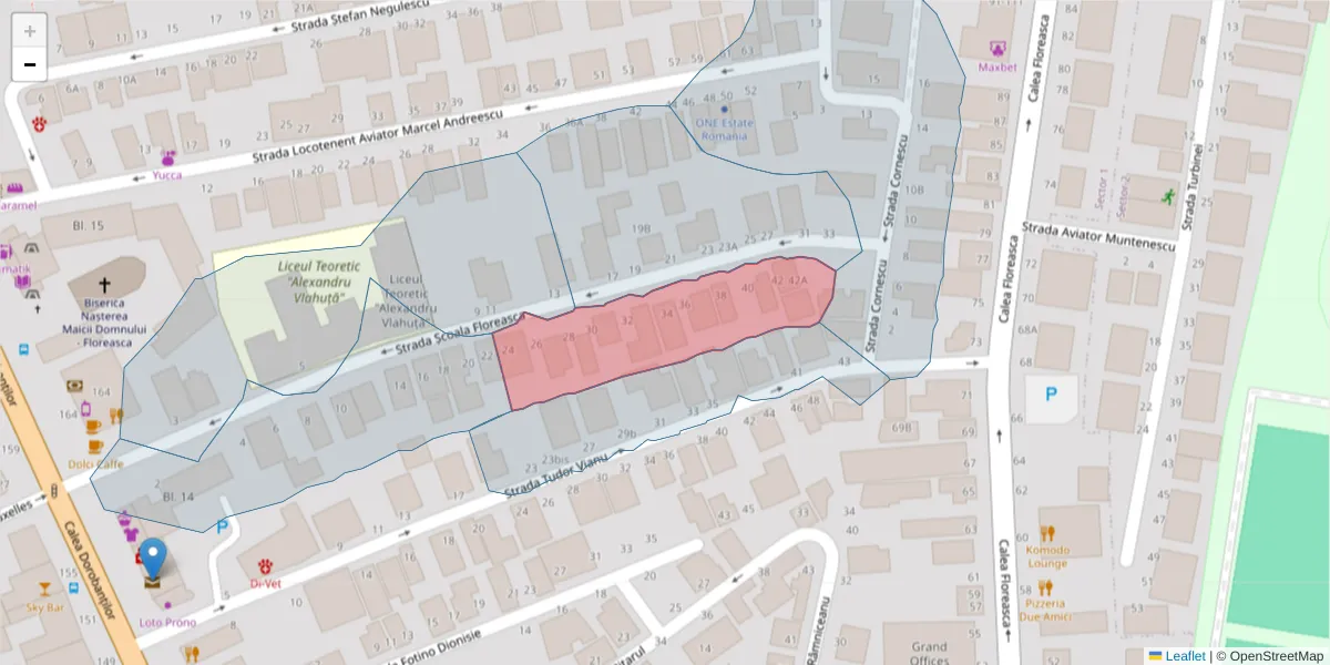 Hartă a codului poștal  și a codurilor poștale învecinate