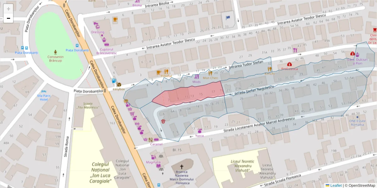 Hartă a codului poștal  și a codurilor poștale învecinate