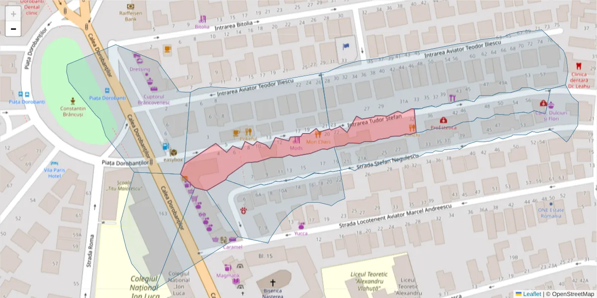 Hartă a codului poștal  și a codurilor poștale învecinate