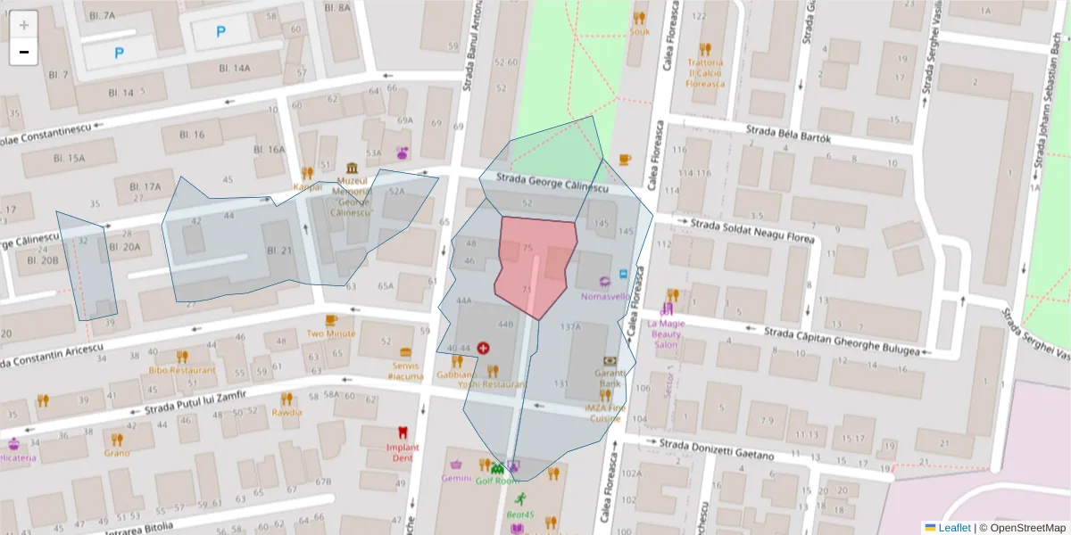 Hartă a codului poștal  și a codurilor poștale învecinate