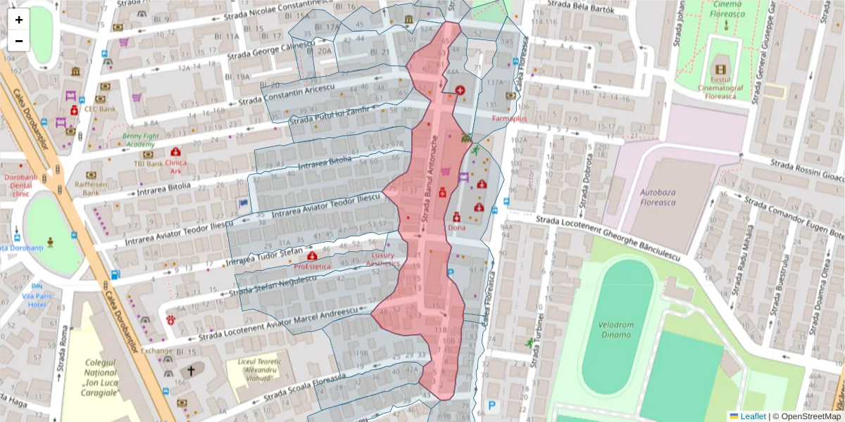 Hartă a codului poștal  și a codurilor poștale învecinate
