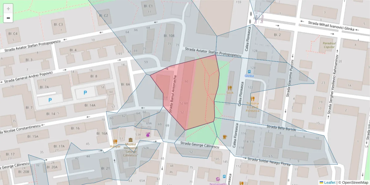 Hartă a codului poștal  și a codurilor poștale învecinate