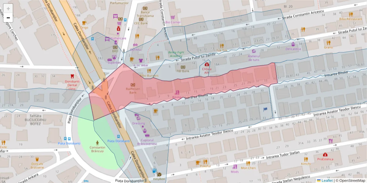 Hartă a codului poștal  și a codurilor poștale învecinate