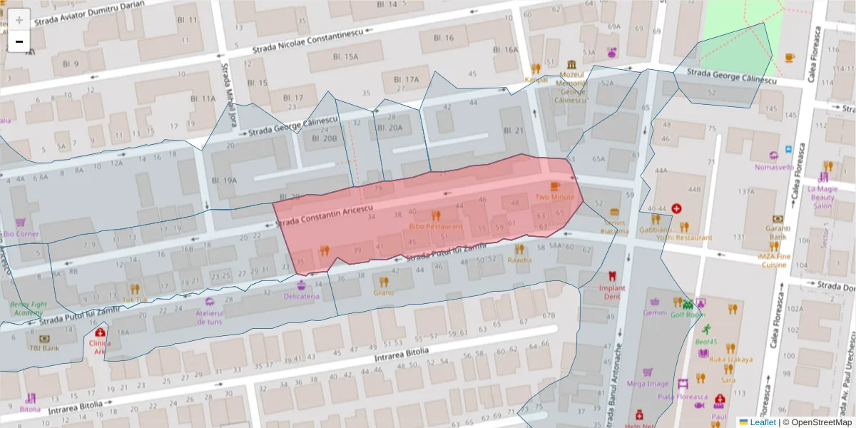 Hartă a codului poștal  și a codurilor poștale învecinate