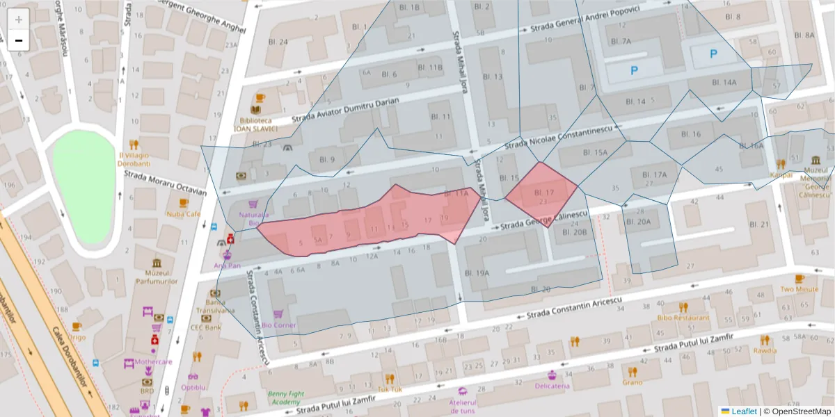 Hartă a codului poștal  și a codurilor poștale învecinate