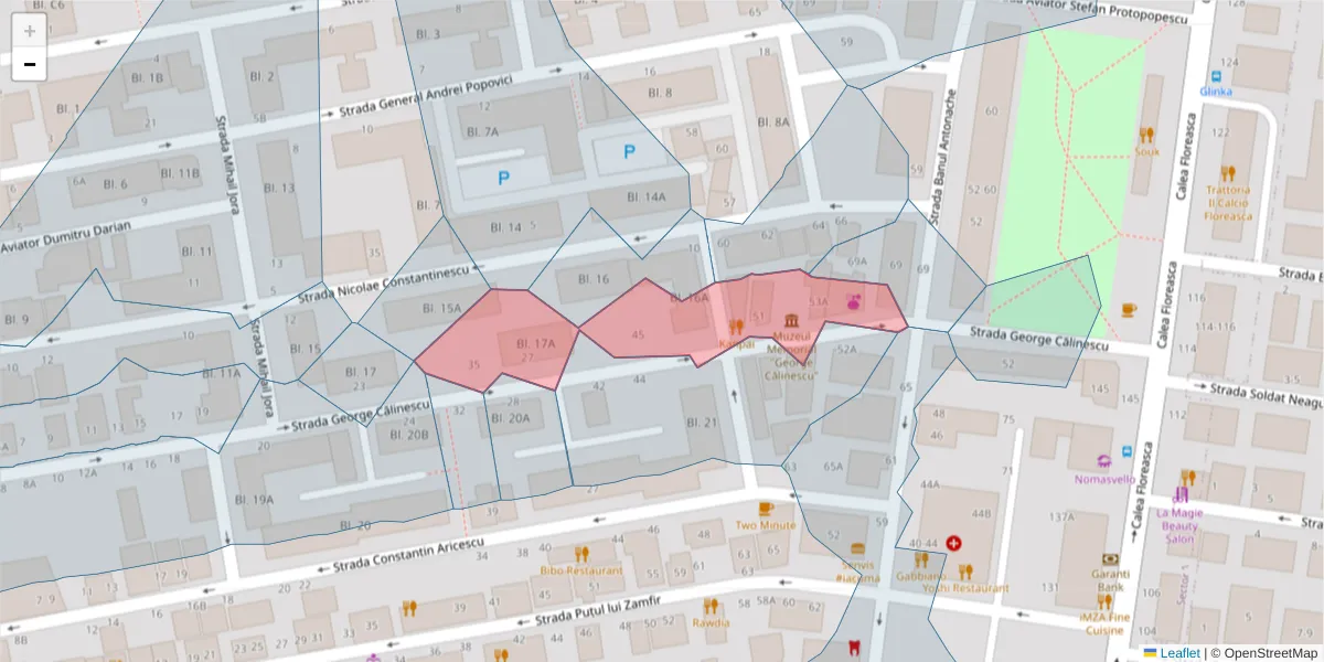 Hartă a codului poștal  și a codurilor poștale învecinate