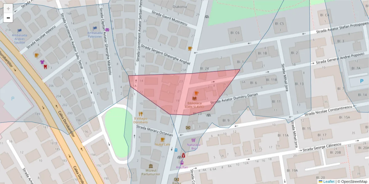 Hartă a codului poștal  și a codurilor poștale învecinate