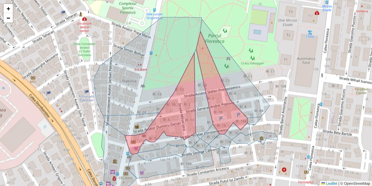 Hartă a codului poștal  și a codurilor poștale învecinate