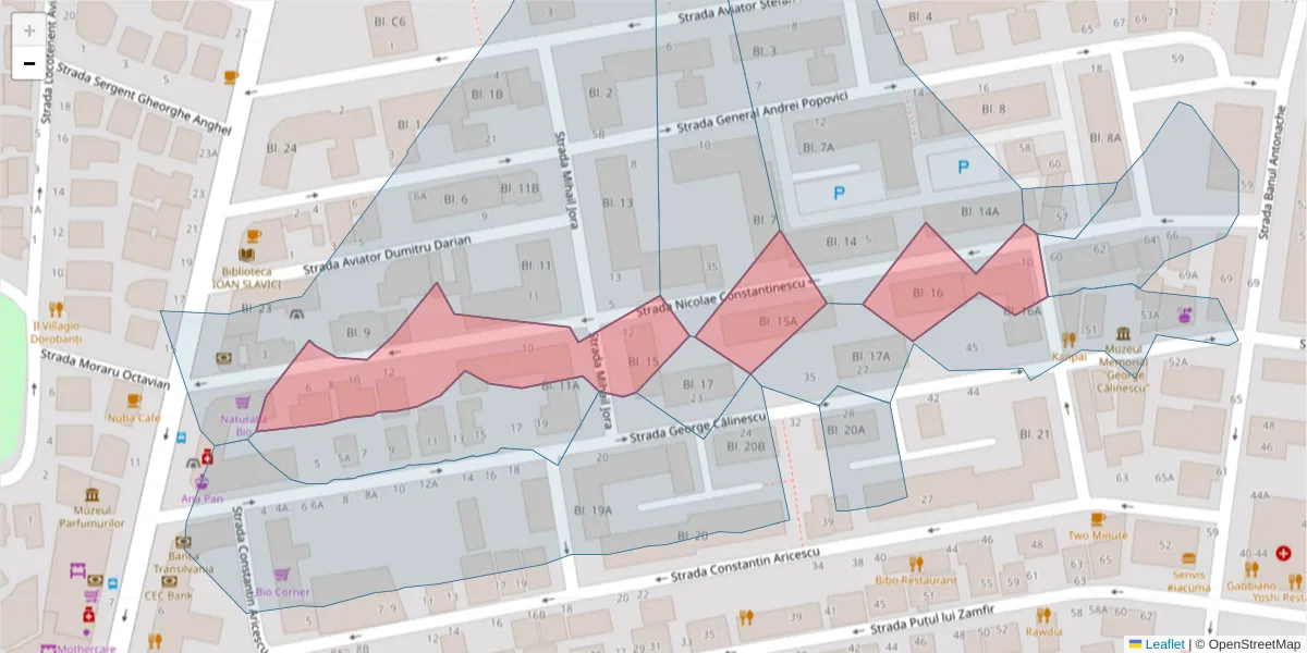 Hartă a codului poștal  și a codurilor poștale învecinate