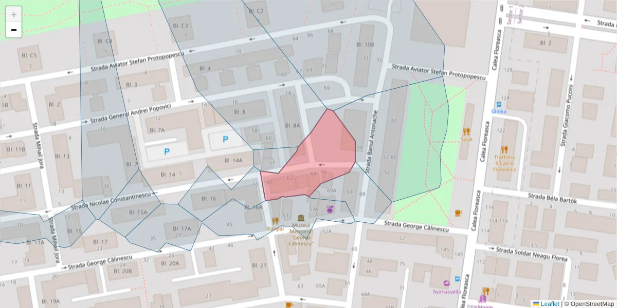Hartă a codului poștal  și a codurilor poștale învecinate