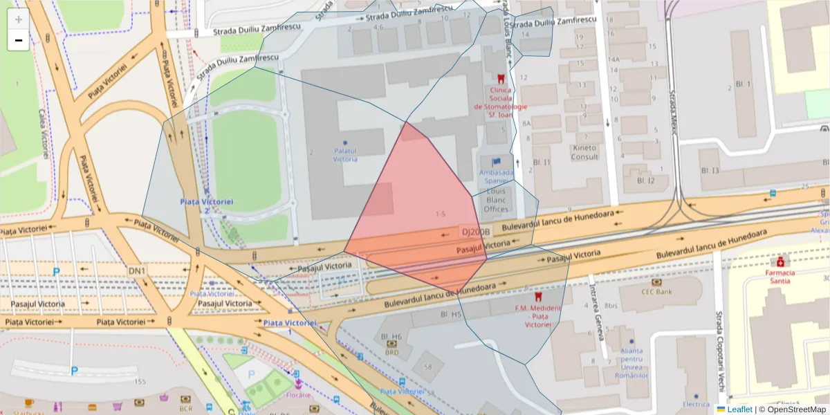 Hartă a codului poștal  și a codurilor poștale învecinate